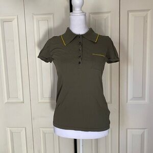 Fitted Green Polo Button Down Shirt